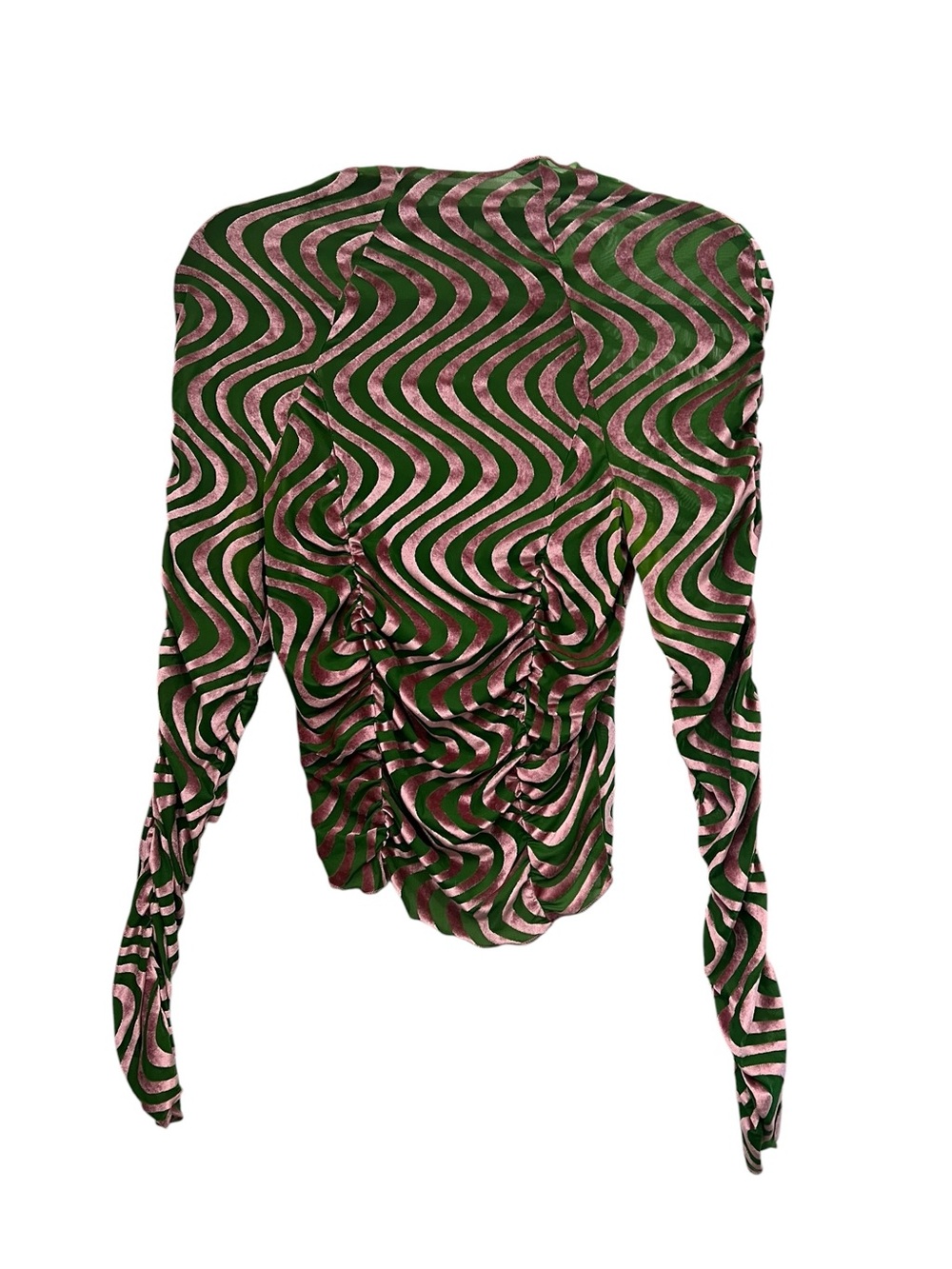Urban Outfitters Green & Pink Wavy Stripe Tee size M EUC - Picture 4 of 9
